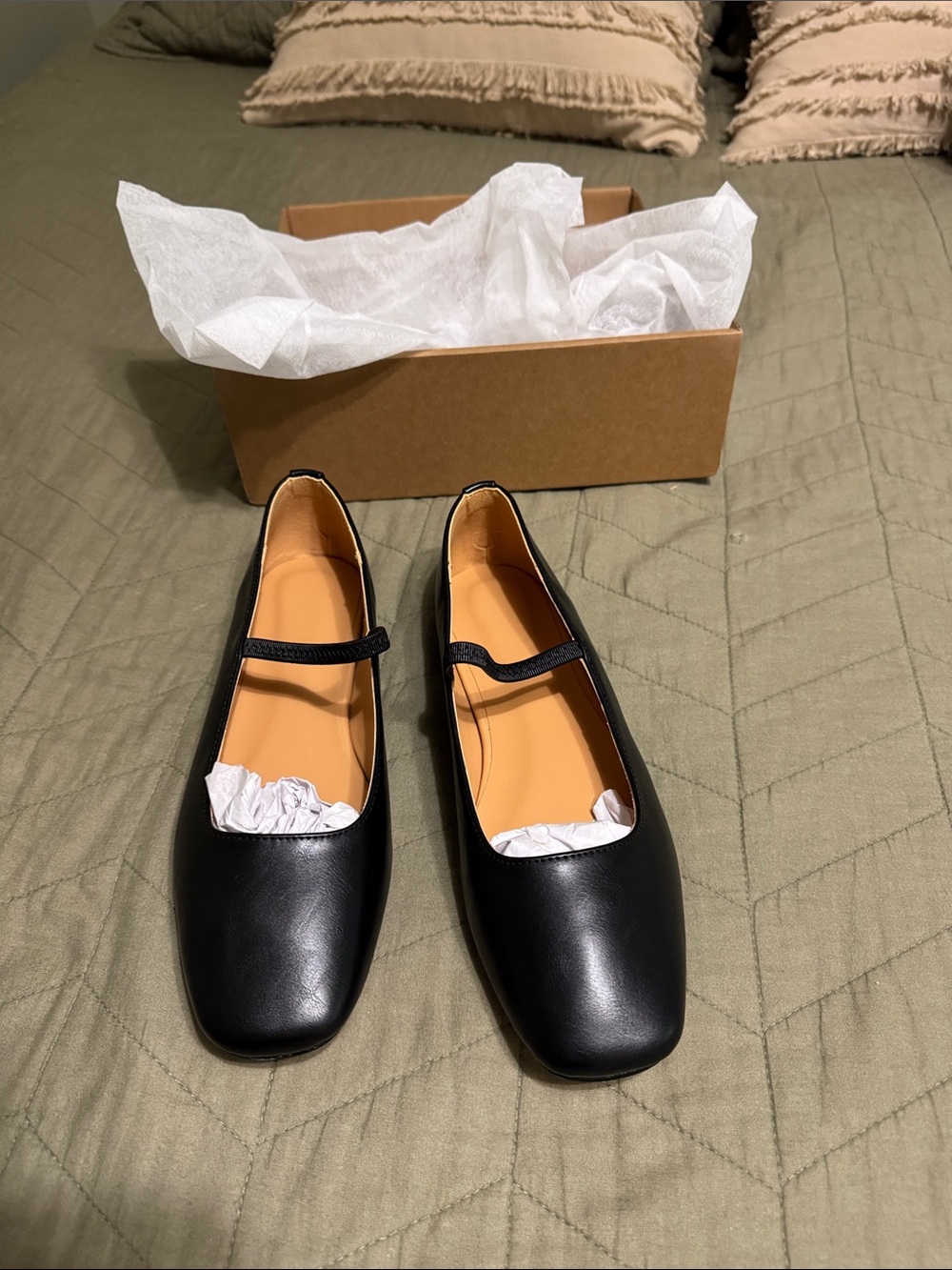 Amazon Black Mary Jane Flats with Strap
